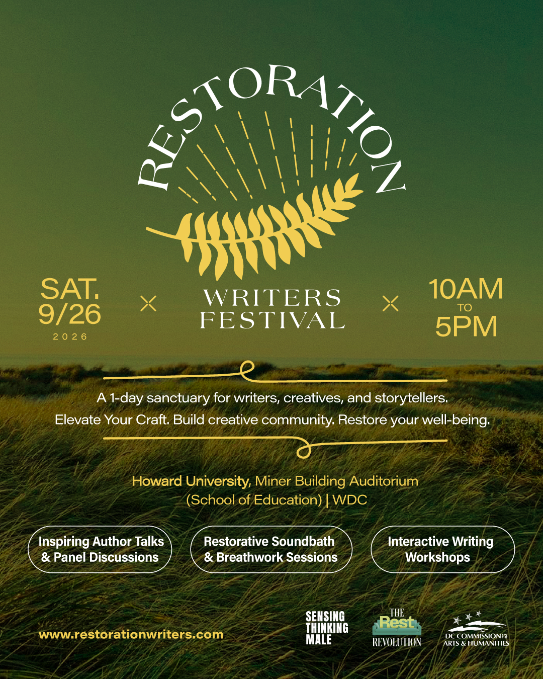 Restoration Writers Festival official graphic